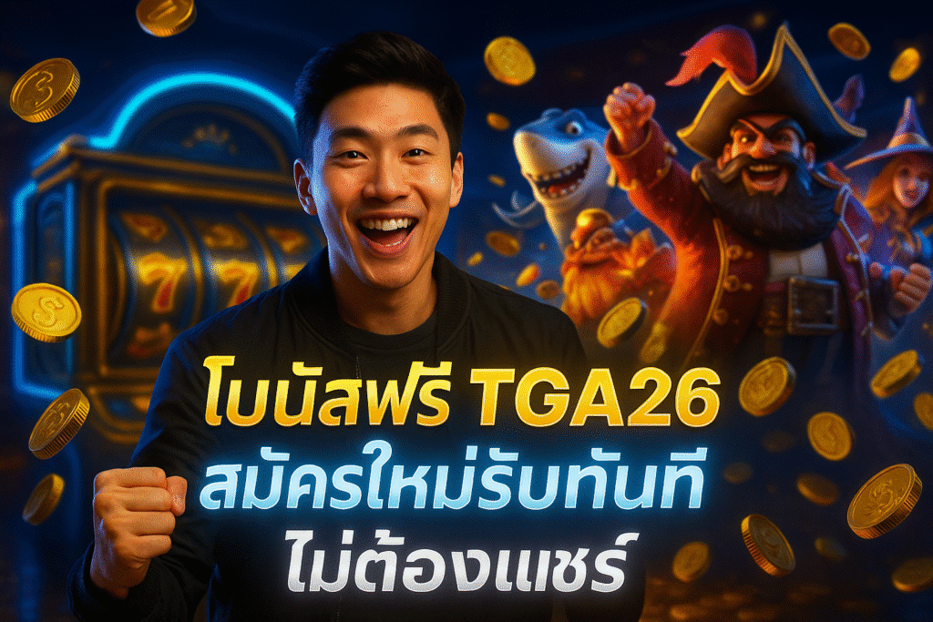 โบนัสฟรี TGA26 สมัครใหม่รับทันที ไม่ต้องแชร์
