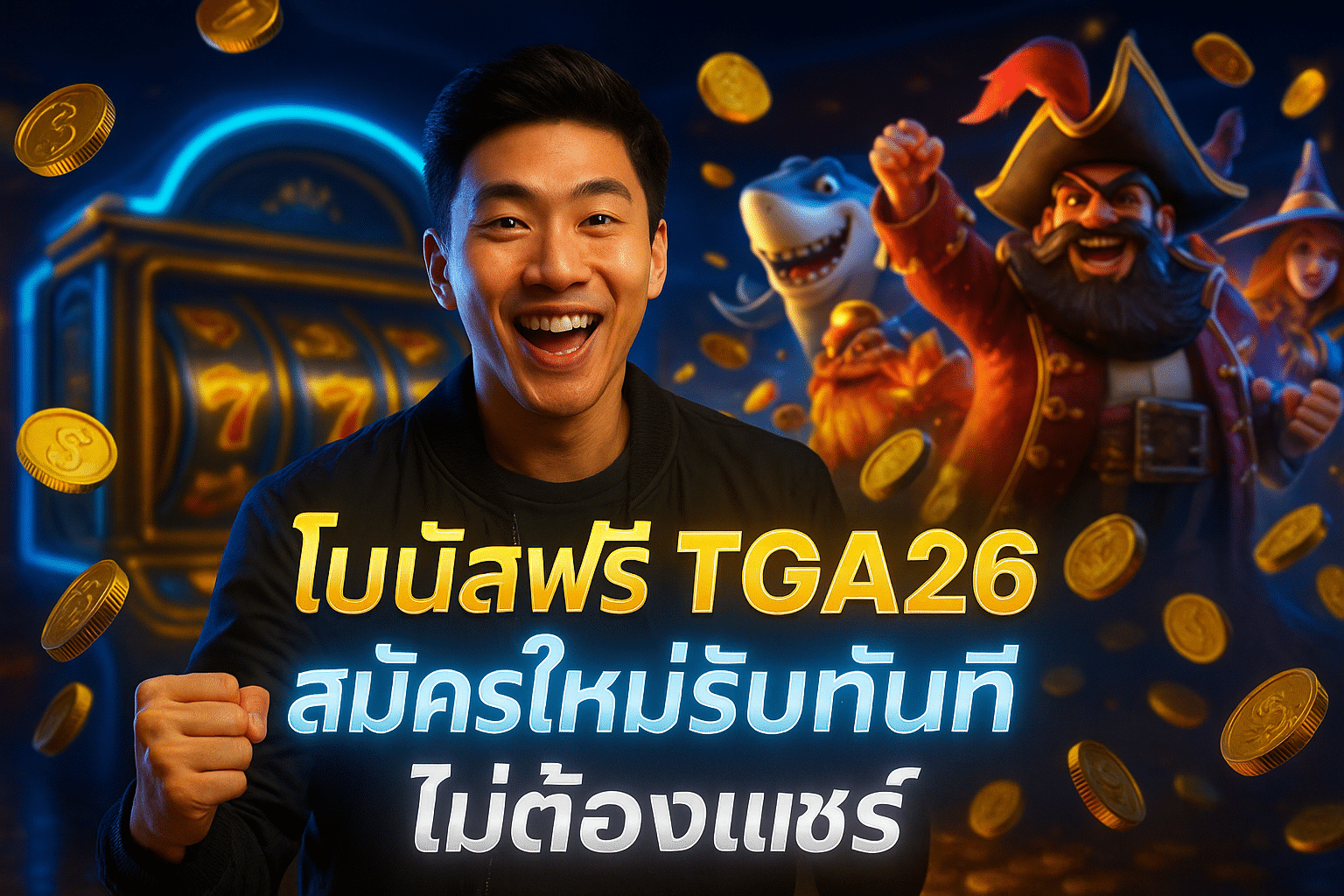 โบนัสฟรี TGA26 สมัครใหม่รับทันที ไม่ต้องแชร์